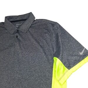 Nike Golf Polo Shirt Dri-FIT Gray Neon Green L‎ MAM Hootie & The Blowfish Pro-Am